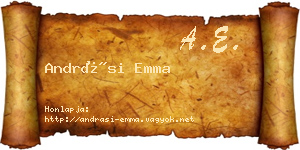Andrási Emma névjegykártya