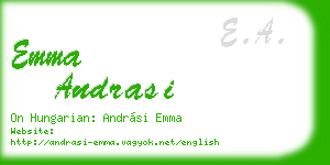 emma andrasi business card